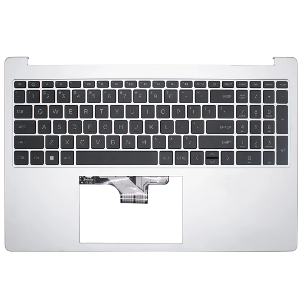 HP 15-FC, 15-FD, TPN-Q286, TPN-Q287, N36752-001, silver black US Keyboard Palmrest single fan - main product image