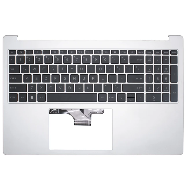 HP 15-FC, 15-FD, TPN-Q286, TPN-Q287, N36752-001, silver black US Keyboard Palmrest single fan - main product image