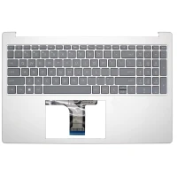 HP 15-FC, 15-FD, TPN-Q286, TPN-Q287, N36752-001, silver gray US Keyboard Palmrest double fan