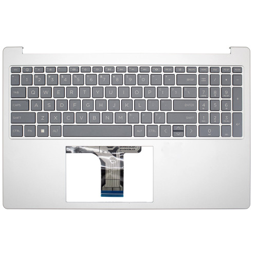 HP 15-FC, 15-FD, TPN-Q286, TPN-Q287, N36752-001, silver gray US Keyboard Palmrest double fan - main product image