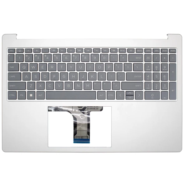 HP 15-FC, 15-FD, TPN-Q286, TPN-Q287, N36752-001, silver gray US Keyboard Palmrest double fan - main product image