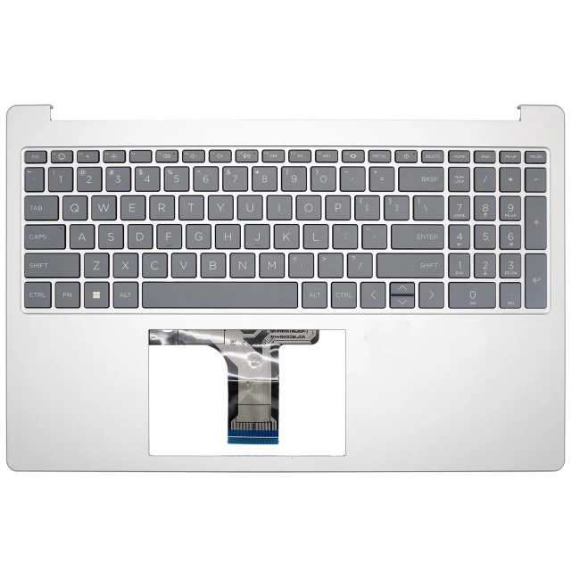 HP 15-FC, 15-FD, TPN-Q286, TPN-Q287, N36752-001, silver gray US Keyboard Palmrest double fan - main product image