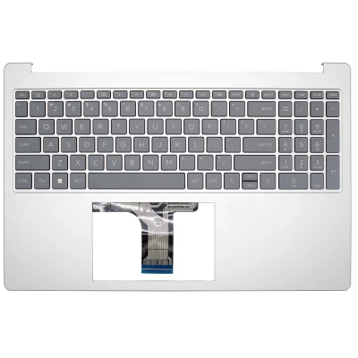 HP 15-FC, 15-FD, TPN-Q286, TPN-Q287, N36752-001, silver gray US Keyboard Palmrest single fan