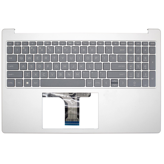 HP 15-FC, 15-FD, TPN-Q286, TPN-Q287, N36752-001, silver gray US Keyboard Palmrest single fan - main product image