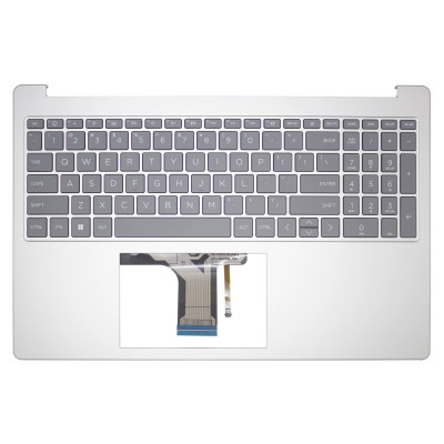 HP 15-FC, 15-FD, TPN-Q286, TPN-Q287, N36752-001, silver gray backlit US Keyboard Palmrest double fan