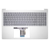 HP 15-FC, 15-FD, TPN-Q286, TPN-Q287, N36752-001, silver gray backlit US Keyboard Palmrest single fan