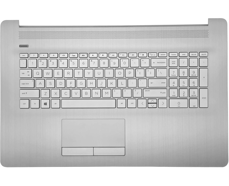 HP 17-by, 17T-by, 17-CA, 17Z-CA, 17-CR, 17Q-CS, 470 G7, backlit US keyboard palmrest with ODD Touchpad L92783-001 Natural Silver - additional view 