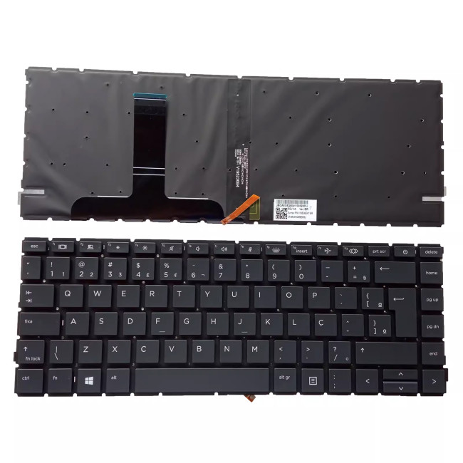 HP 440 G8 445 445R G8 HSN-Q27C Q31C backlit Brazilian BR keyboard - main product image