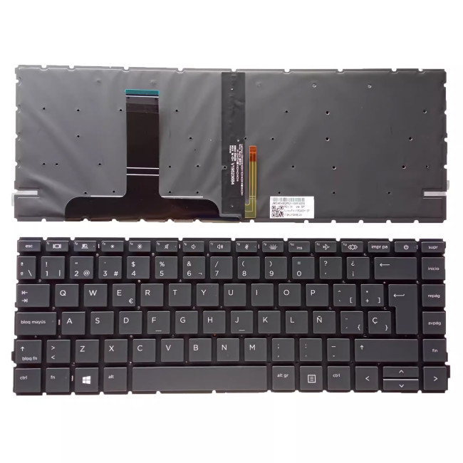 HP 440 G8 445 445R G8 HSN-Q27C Q31C backlit Spanish SP keyboard - main product image