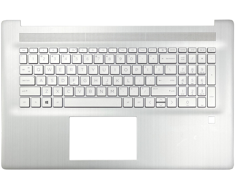 HP 470 G8, 470 G9, 17-CN, 17-CP, 17S-CU, TPN-L140, backlit US keyboard palmrest silver fingerprint - additional view 