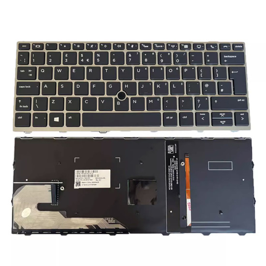HP EliteBook 730 G5 735 G5 735 G6 830 G5 830 G6 836 G5 backlit UK keyboard - main product image