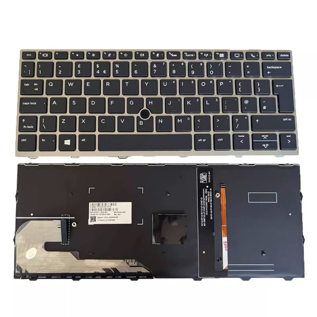 HP EliteBook 730 G5 735 G5 735 G6 830 G5 830 G6 836 G5 backlit UK keyboard - main product image