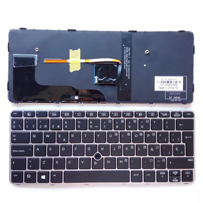 HP 820 G3 820 G4 725 G3 725 G4 backlit Spanish SP keyboard - main product image