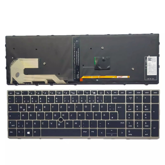 HP EliteBook 850 G5 855 G5 750 G5 755 G5 zbook 15u G5 backlit German DE keyboard - main product image