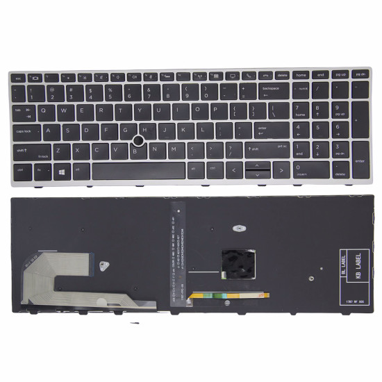 HP EliteBook 855 850 G5 G6 750 755 G5 Zbook 15U G5 G6 with trackpoint backlit US keyboard - main product image