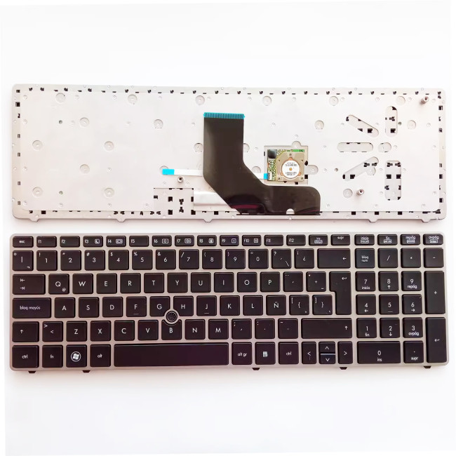 HP 8560p 6560b 6565b silver Latin LA keyboard - main product image