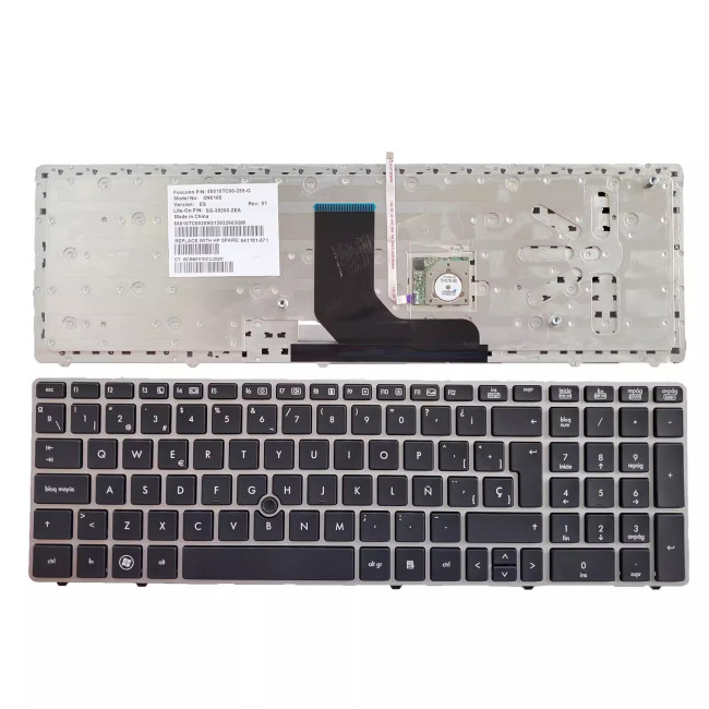 HP 8560p 6560b 6565b silver Spanish SP keyboard - main product image