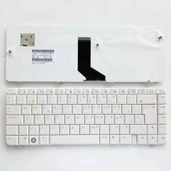HP DV3 DV3-2000 DV3-2150 DV3-1000 DV3-2100 white Spanish SP keyboard - main product image