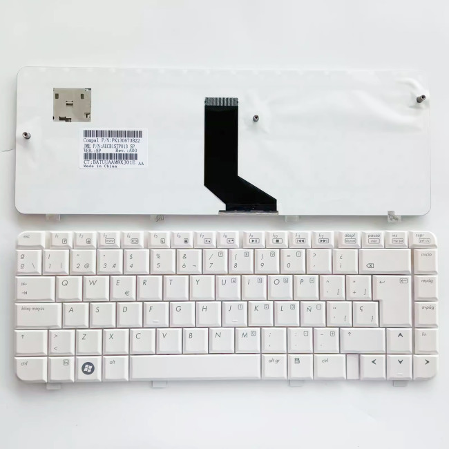 HP DV3 DV3-2000 DV3-2150 DV3-1000 DV3-2100 white Spanish SP keyboard - main product image