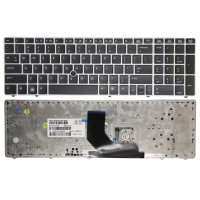 HP ELITEBOOK 8560P, 8560p, 8570p, 6560b, 6565b, silver frame trackpoint US keyboard