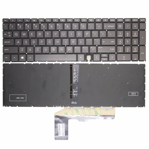 HP ENVY 17-CG 17M-CG 17T-CG 17M-CH 17-CH 17T-CH black backlit US keyboard original - additional view 