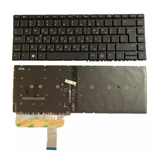 HP EliteBook 1040 G4 1040 G5 black backlit Hebrew HB keyboard - additional view 
