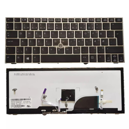 HP EliteBook 2170 2170P SG-4930-2EA silver trackpoint backlit Danish DM keyboard - main product image