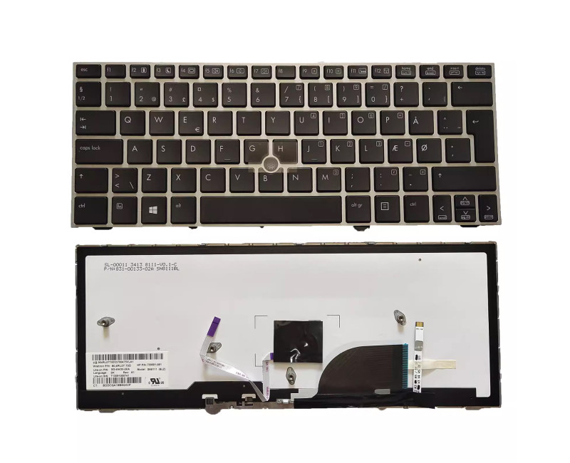 HP EliteBook 2170 2170P SG-4930-2EA silver trackpoint backlit Danish DM keyboard - additional view 
