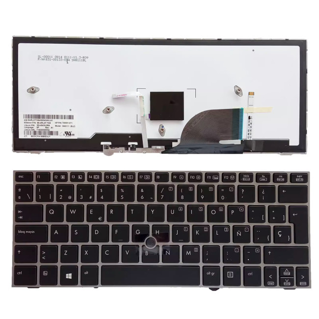 HP EliteBook 2170 2170P SG-4930-2EA silver trackpoint backlit Spanish SP keyboard - main product image