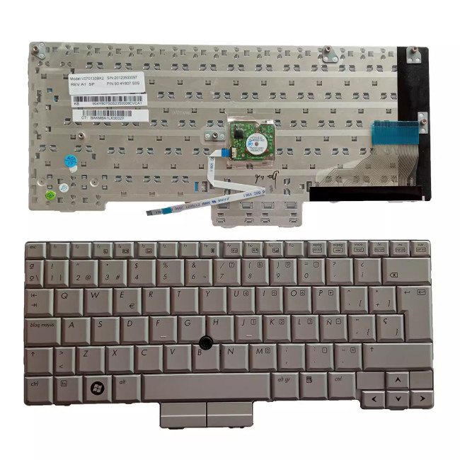 HP EliteBook 2710 2710p 2730 2730p white Spanish SP keyboard - main product image