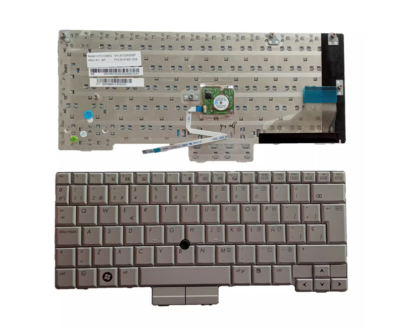 HP EliteBook 2710 2710p 2730 2730p white Spanish SP keyboard - additional view 