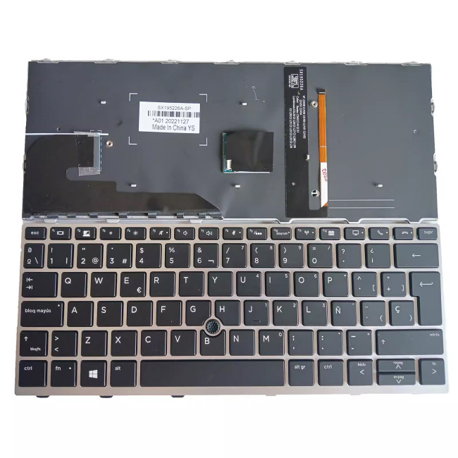 HP EliteBook 730 735 G5 G6 830 835 G5 G6 backlit Spanish SP keyboard - main product image