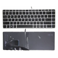 HP EliteBook 745 G3, 840 G3, 745 G4, 840 G4, 848 G3, Zbook 14U G4, silver frame backlit US keyboard