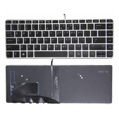 HP EliteBook 745 840 G3 G4 848 G3 Zbook 14U G4 silver frame backlit US keyboard