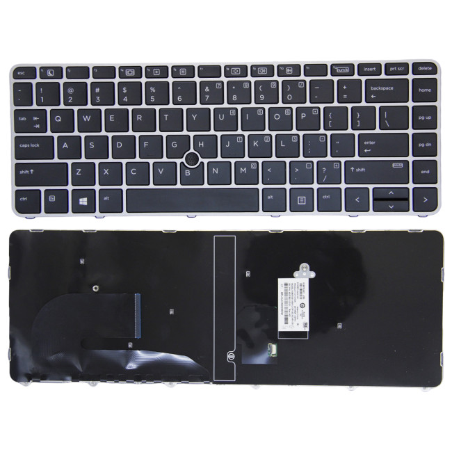 HP EliteBook 745 G3, 840 G3, 745 G4, 840 G4, 848 G3, Zbook 14U G4, silver frame trackpoint US keyboard - main product image
