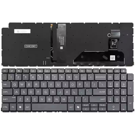 HP EliteBook 8 G1i, G1a, 16 inch, ZBook 8 G1i, ZBook Fury G1i 16 18 inch, HSN-I64C-8, HSN-I62C-6, HSN-I63C-6, backlit US keyboard - main product image