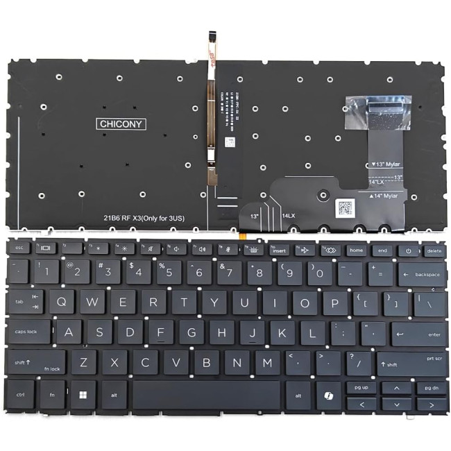 HP EliteBook 830 G11, 835 G11, 840 G11, 845 G11, Zbook Firefly 14 G11, backlit US keyboard gray AI - main product image