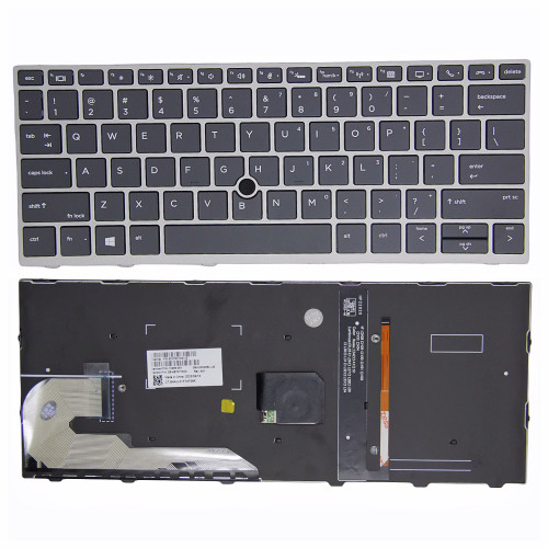 HP EliteBook 830 G5 G6, 730 G5, 735 G5, 836 G6 with trackpoint backlit US keyboard - main product image