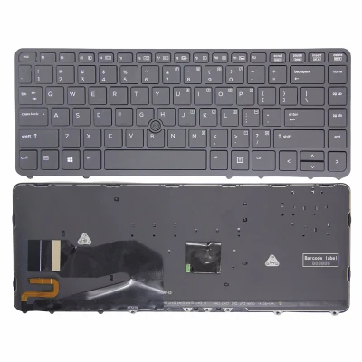 HP EliteBook 840 G1 G2 850 G1 G2 ZBook 14 G1 G2 black frame with trackpoint backlit US keyboard