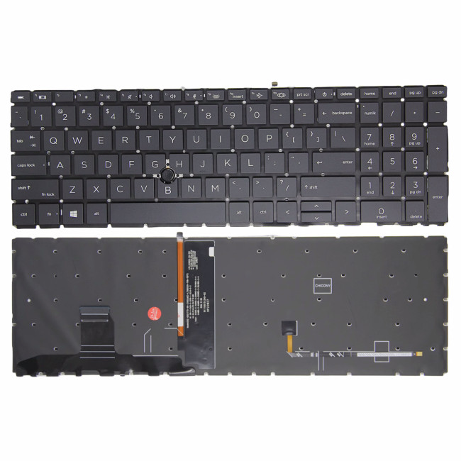 HP EliteBook 850 G7 G8, 855 G7 G8, 750 G7 G8, 755 G7 G8, Zbook Firefly 15 G7 G8 backlit US keyboard - main product image