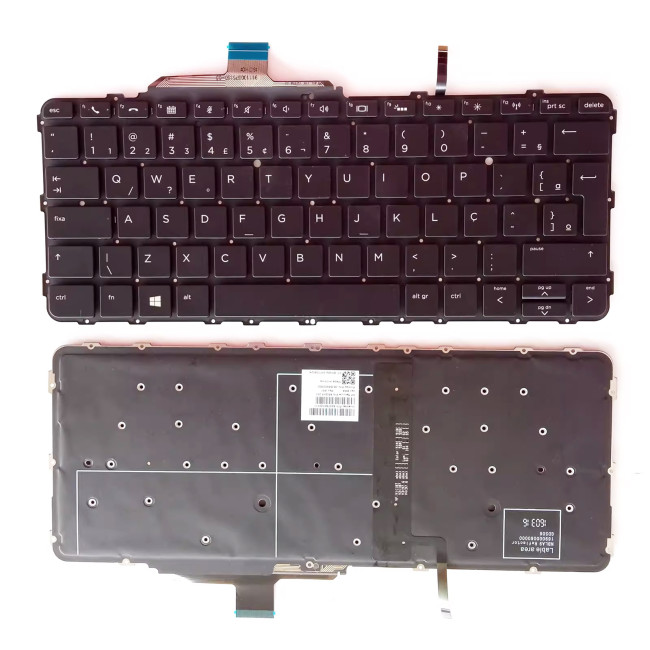 HP EliteBook Folio G1 black backlit Brazilian BR keyboard - main product image