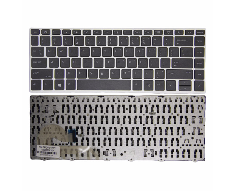 HP Elitebook 840 G5 G6, 745 G5, 846 G5, 848 G5, Zbook 14U G5, silver frame US keyboard OEM - additional view 