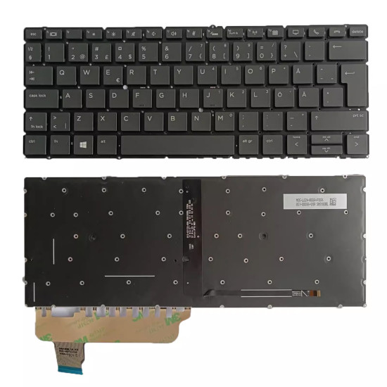 HP Elitebook X360 830 G5 830 G6 backlit Swedish SD keyboard - main product image