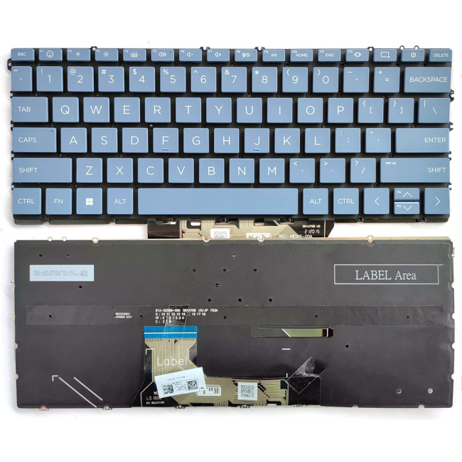 HP Envy x360 2-in-1 14-FC, 14-FA, TPN-C172, TPN-C173, backlit US keyboard light blue - main product image