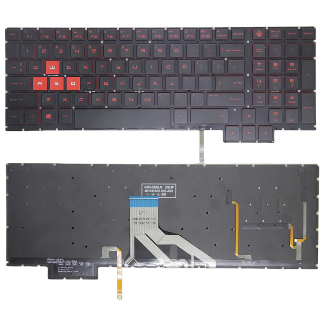 HP omen 15-CE, TPN-Q194, red backlit US keyboard - main product image