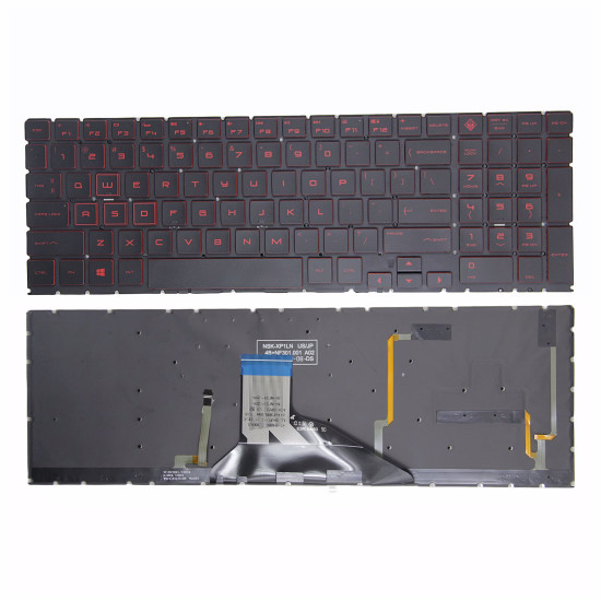 HP omen 15-DC 15T-DC 15-DH 15T-DH C143 Q211 red backlit keyboard US keyboard - main product image