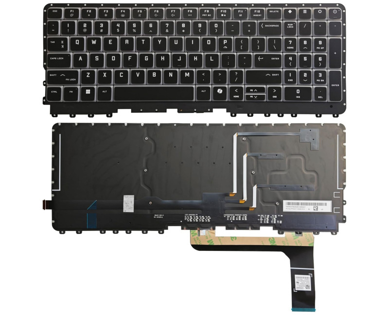 HP omen 16-AH, 16-AK, 16T-AH, TPN-I143, Per-Key RGB Backlit US keyboard black - additional view 