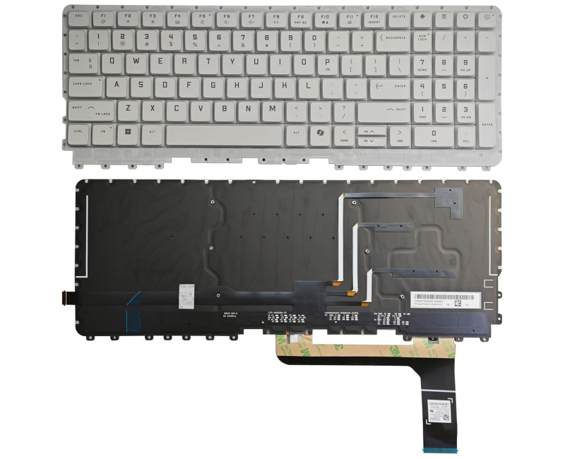 HP omen 16-AH, 16-AK, 16T-AH, TPN-I143, Per-Key RGB Backlit US keyboard white - additional view 