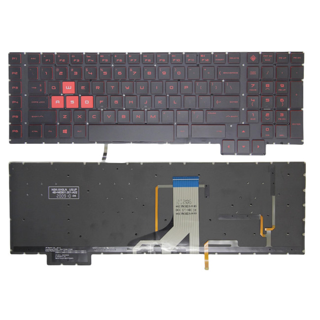 HP omen 17-AN, 17T-AN, TPN-Q195, red backlit US keyboard - main product image
