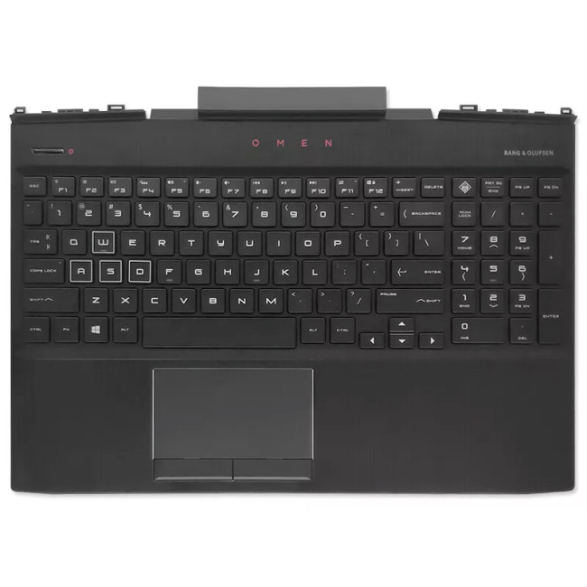 HP omen 15-DC, 15t-DC, TPN-Q211, 15-DC0010NR, 15-DC0011NW, black 7-color backlit US keyboard palmrest - main product image